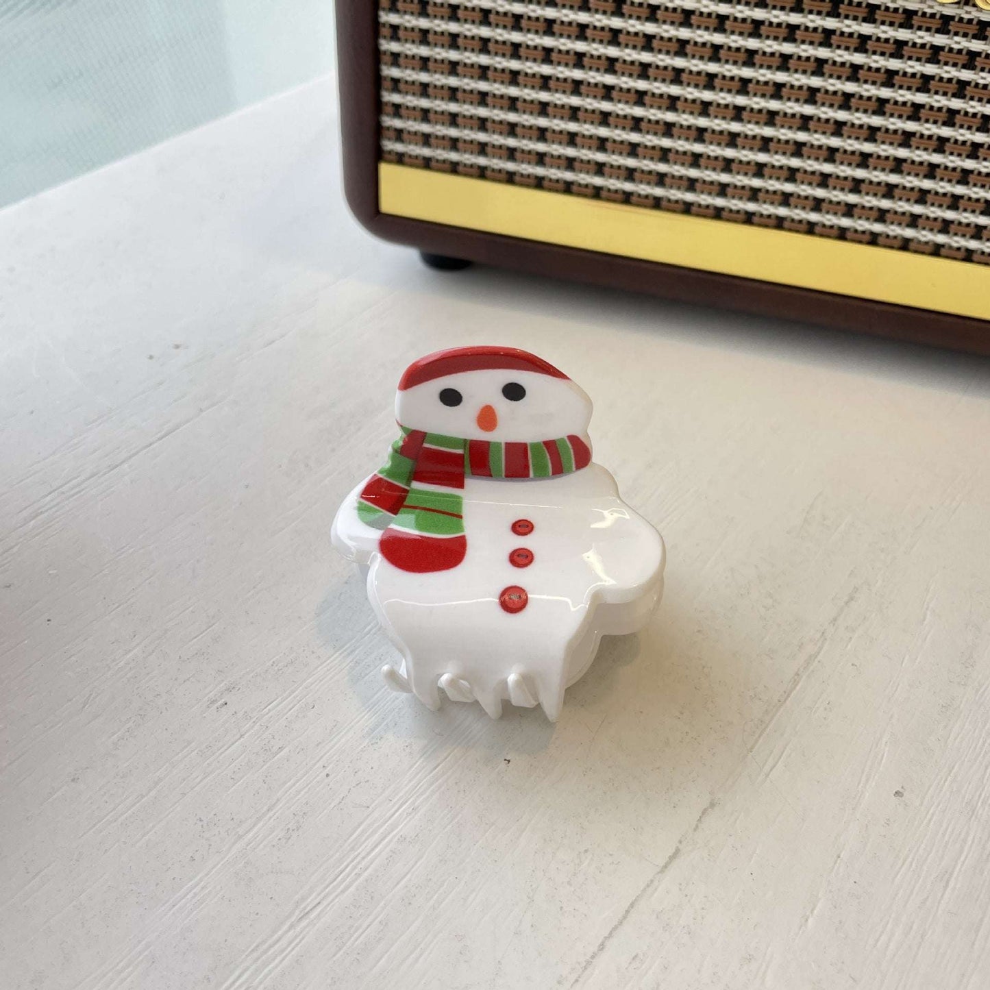 Christmas Grip Snowman Barrettes Personality Back Head