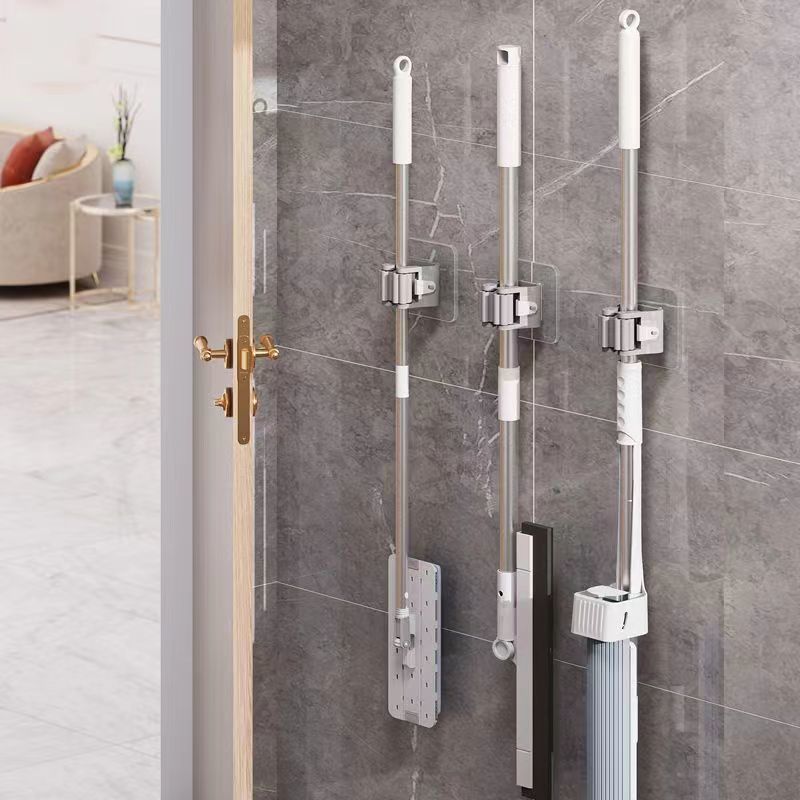 Mop Hook Mop Rack Free Punching Clip Bathroom Rack Strong Wall Hanging Storage