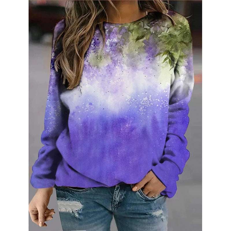Fashion Floral Print Long-sleeved Women's Sweater - globaltradeleader