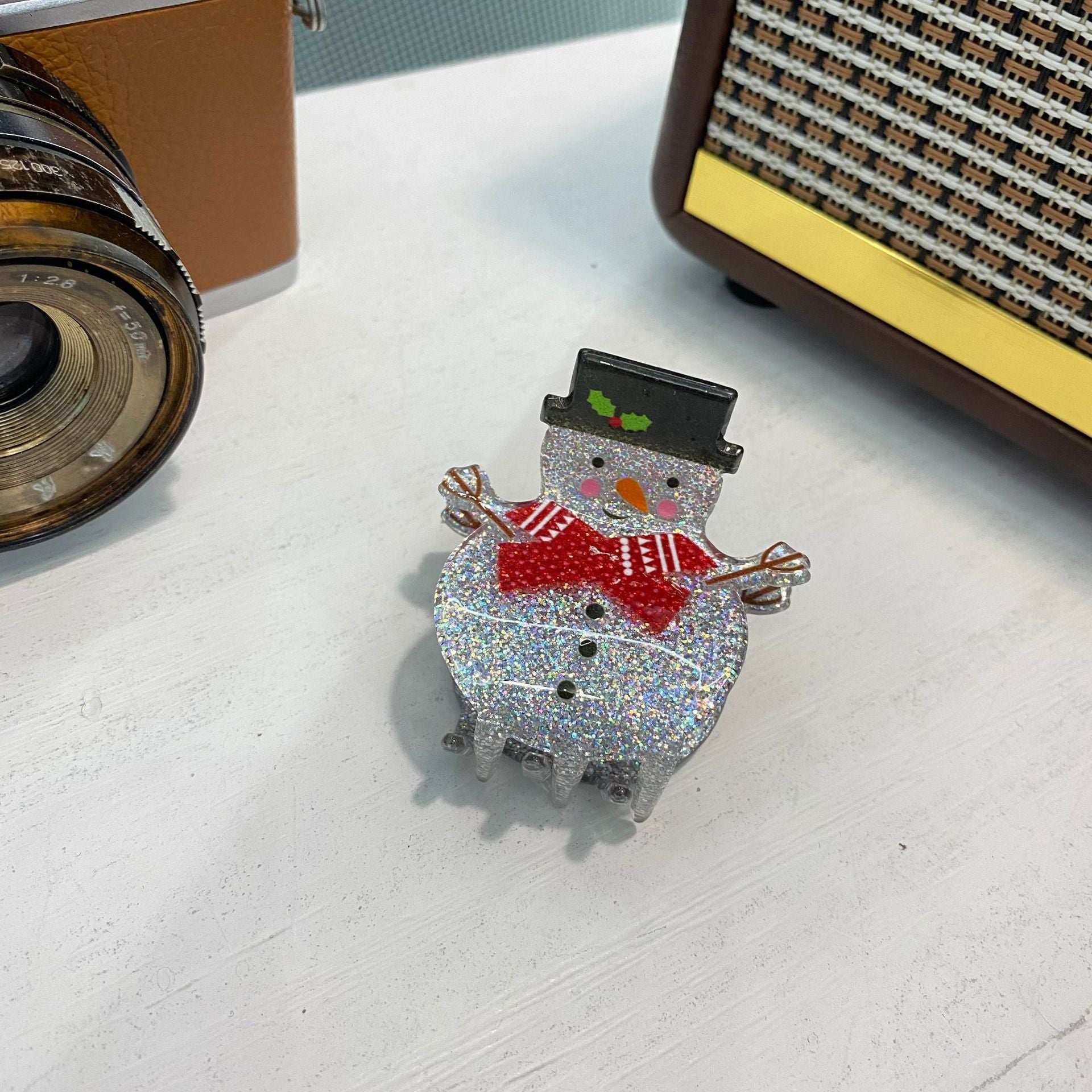 Christmas Grip Snowman Barrettes Personality Back Head