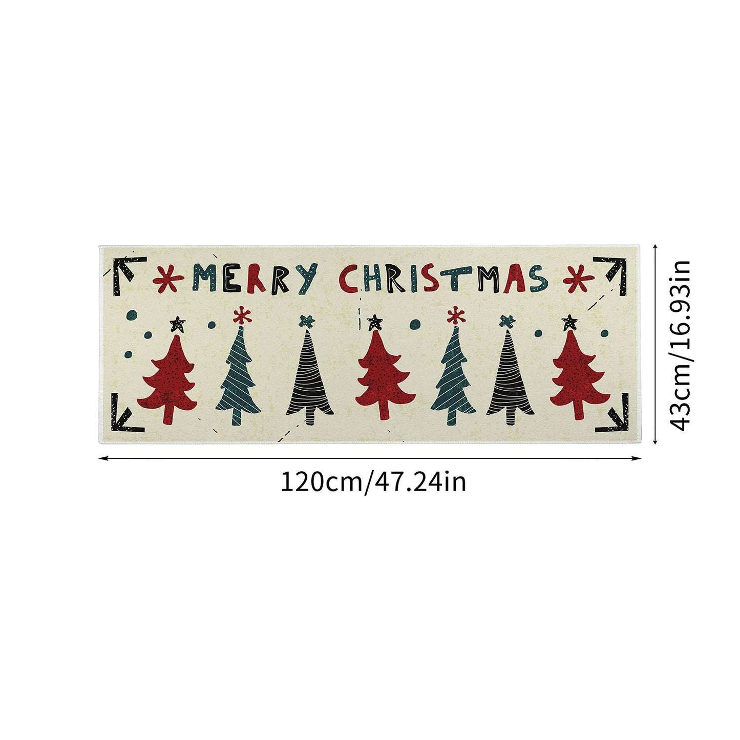 Household Christmas Tree Printing Kitchen Non-slip Mat