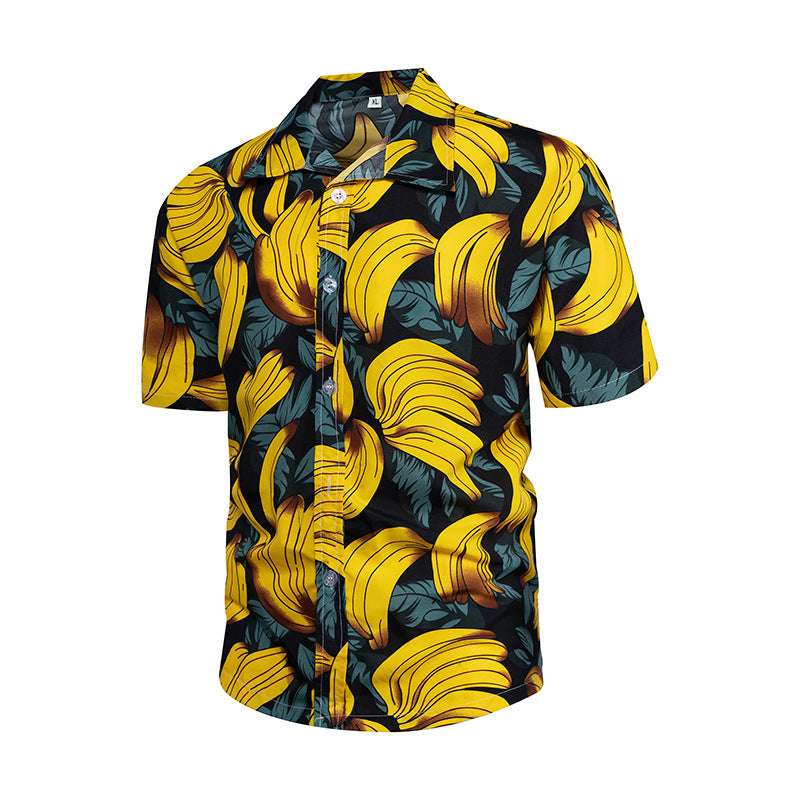 Hawaiian Style Seaside Floral Beach Summer Thin Section Trend Loose Casual Vacation Shirt Floral Shirt Men's Short-sleeved