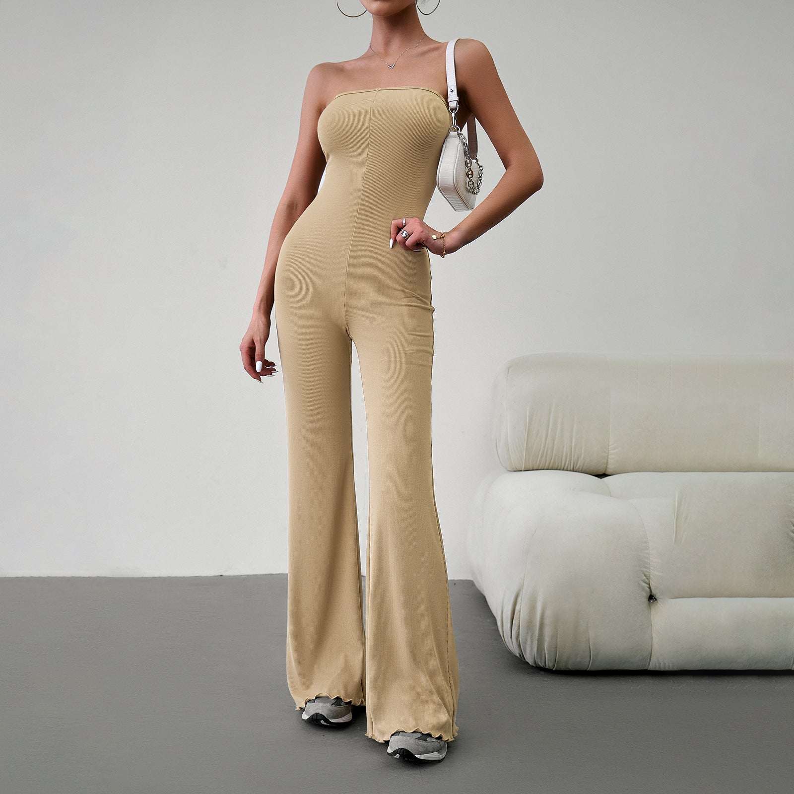 Diyun Designs European And American Women's Clothing Autumn And Winter Elegant Temperament Slim Sexy Tube Top Jumpsuit