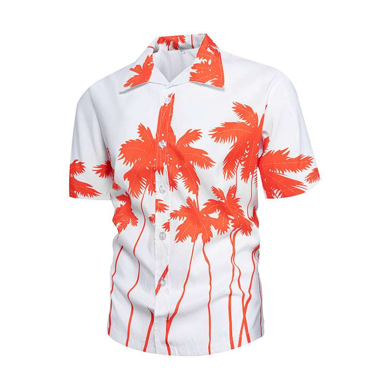 Hawaiian Style Seaside Floral Beach Summer Thin Section Trend Loose Casual Vacation Shirt Floral Shirt Men's Short-sleeved