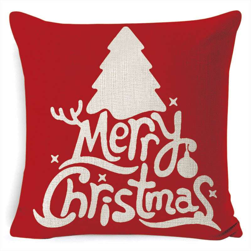 Christmas Linen Printing Decoration Pillowcase