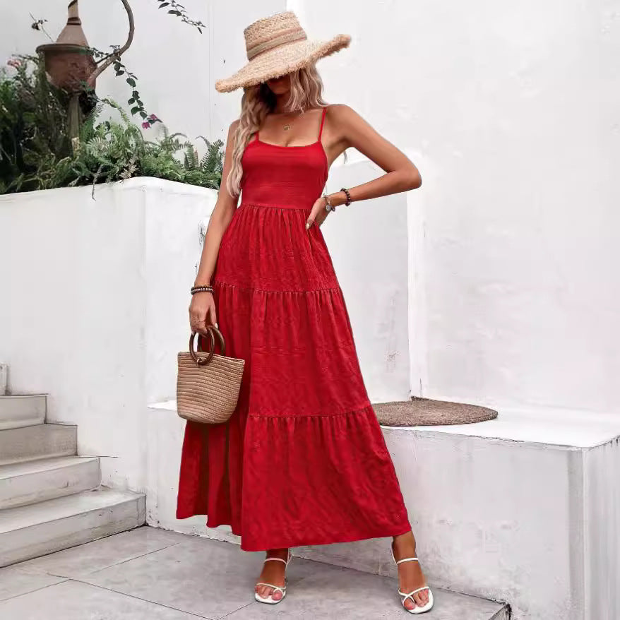 Spring And Summer Women's Vacation Sling Dress
