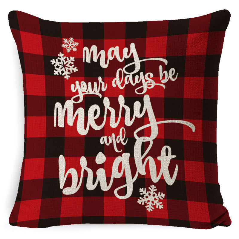 Christmas Linen Printing Decoration Pillowcase