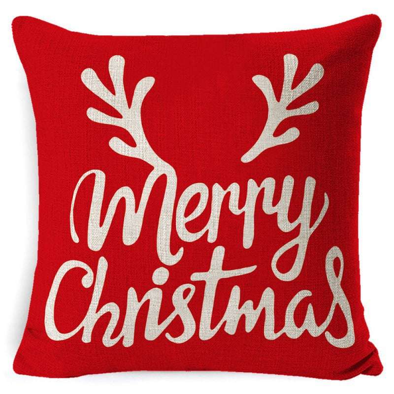 Christmas Linen Printing Decoration Pillowcase