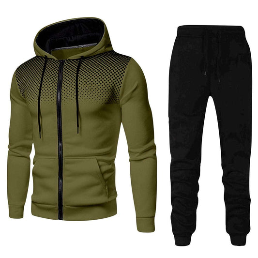 Sweater Trousers  Sports Fitness Casual Men's Autumn And Winter Zipper Suit Men