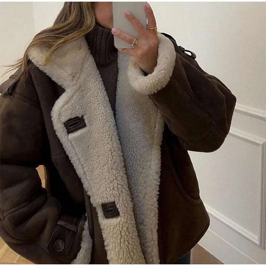 Women's Explosions Thickened Autumn And Winter Lamb Wool Warm Comfortable Casual Jacket