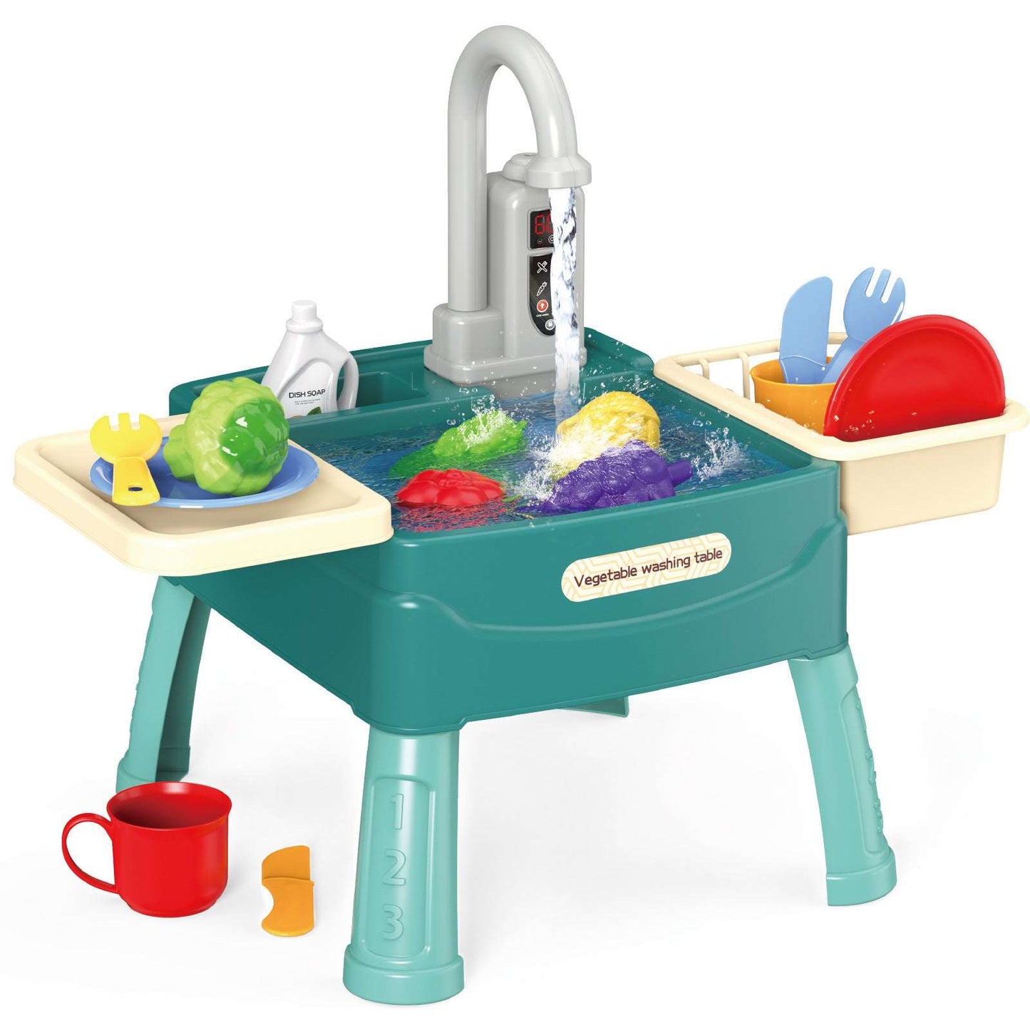 Children's Dishwasher Toy Simulation Kitchen Dishwasher Electric Circulation Water Washing Basin Play House Mini Set