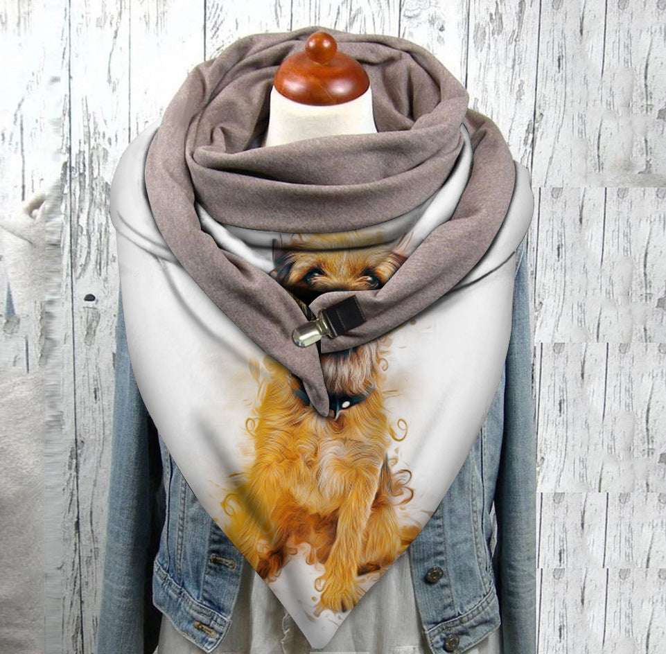 Men's And Women's Fashion Simple Cat Printing Scarf