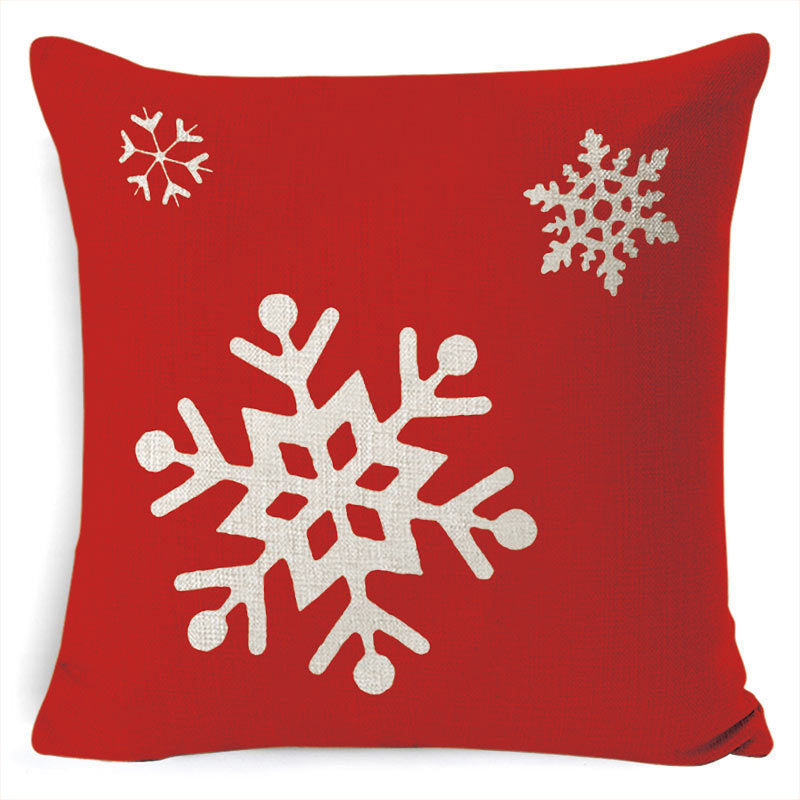 Christmas Linen Printing Decoration Pillowcase