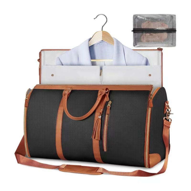 Travel Convenient Carry-on Clothing Bag Large PU Leather Duffel Bag Women;s Fashion