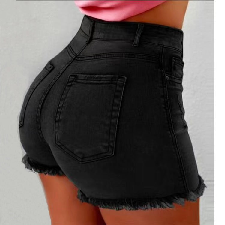 Women's Clothing Denim Tassel High Waist Denim Shorts Hot Pants
