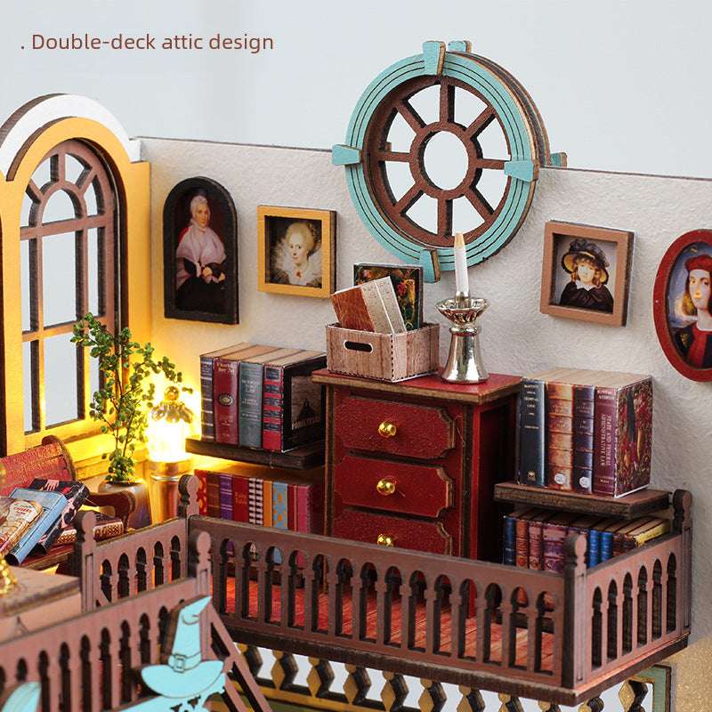 Creative Gift Model Toy Wooden Handmade Magic Book House Stereo Puzzle Diy Hu