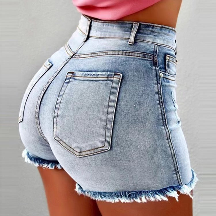Women's Clothing Denim Tassel High Waist Denim Shorts Hot Pants