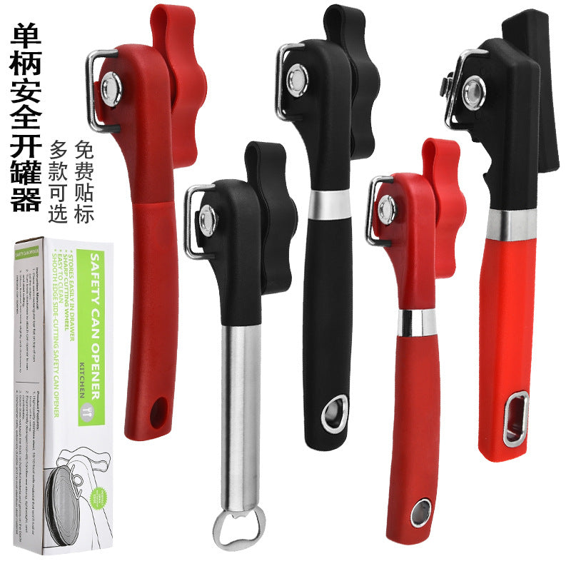 Manual Safety Can Opener Stainless Steel Can Opener Single Handle Side Open Lid Can Knife