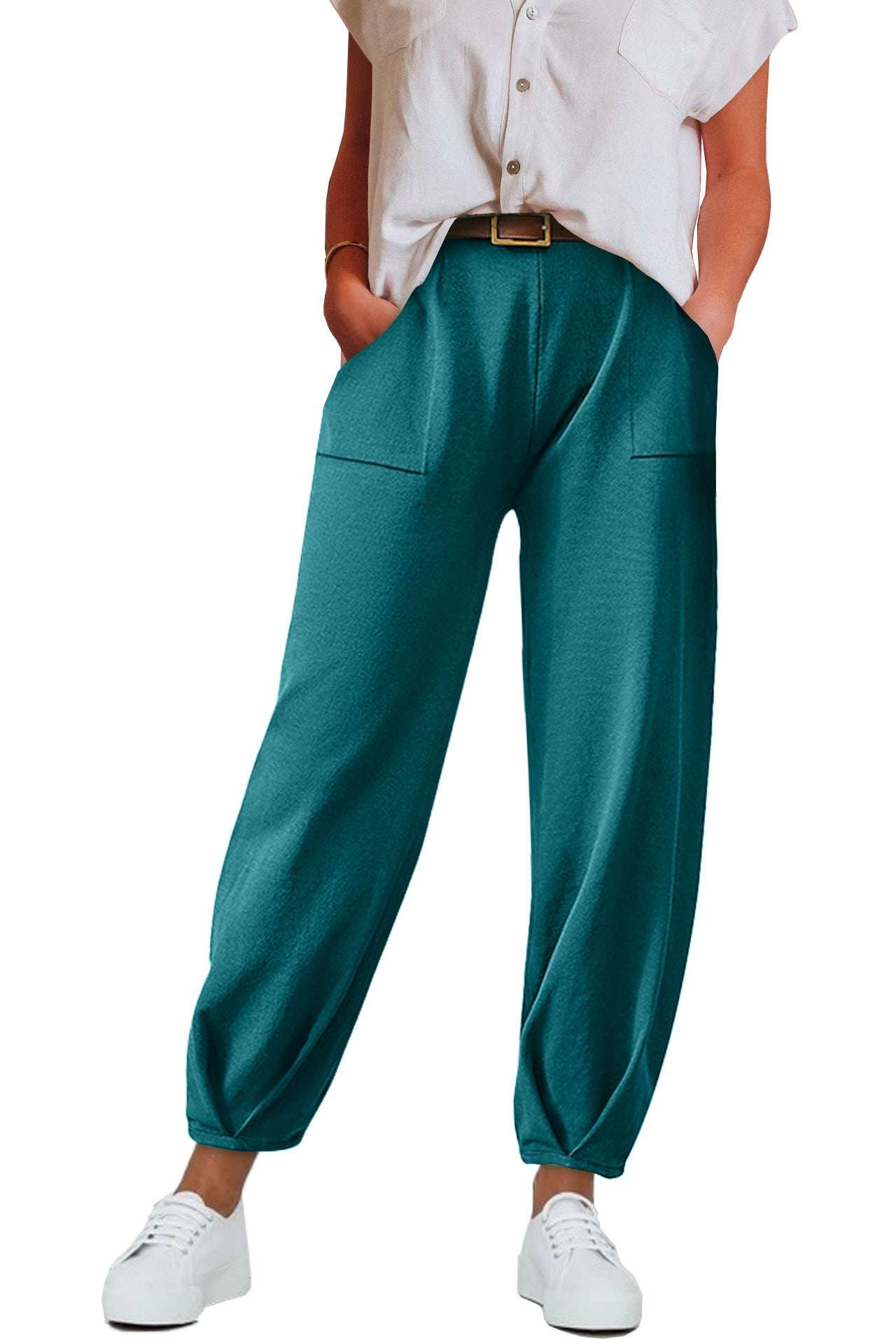 European And American Clothing Women's Trousers Home Wear Contrasting Color Trousers