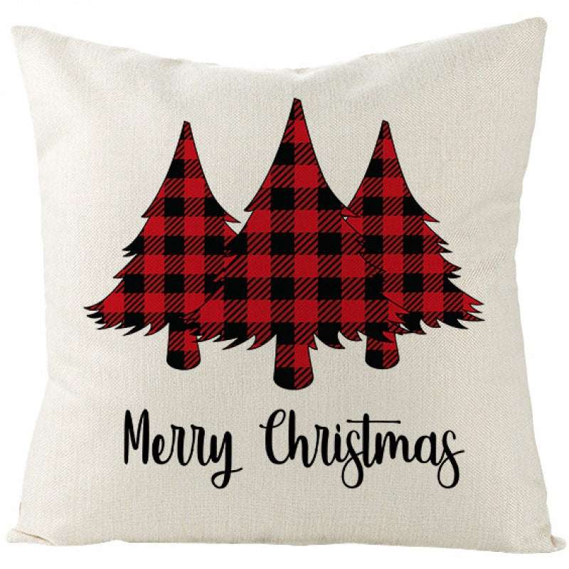 Christmas Fashion Simple Linen Printed Pillowcase