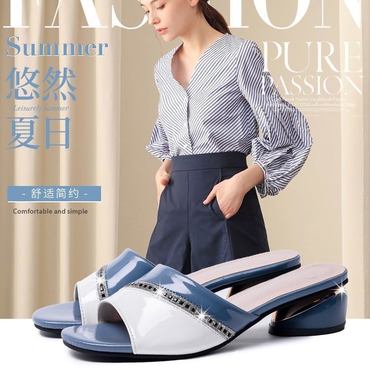 Sandals Thick Heel Temperament Women's Sandals Summer Fashion Square Heel Outer Wear Sandals For Women