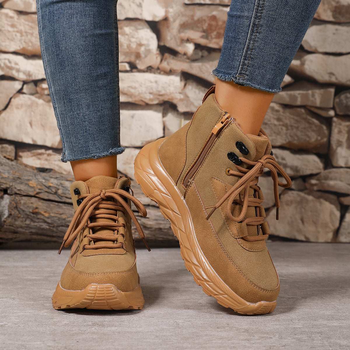 Thick-soled Fleece Lined Padded Warm Keeping Hiking Shoes Cotton-padded Shoes - globaltradeleader