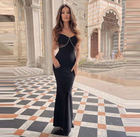 Dazzling Diamonds and Delightful Design: Elevate Your Style with the French Bandage Evening Dress