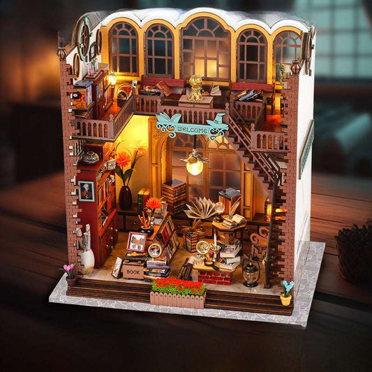 Creative Gift Model Toy Wooden Handmade Magic Book House Stereo Puzzle Diy Hu