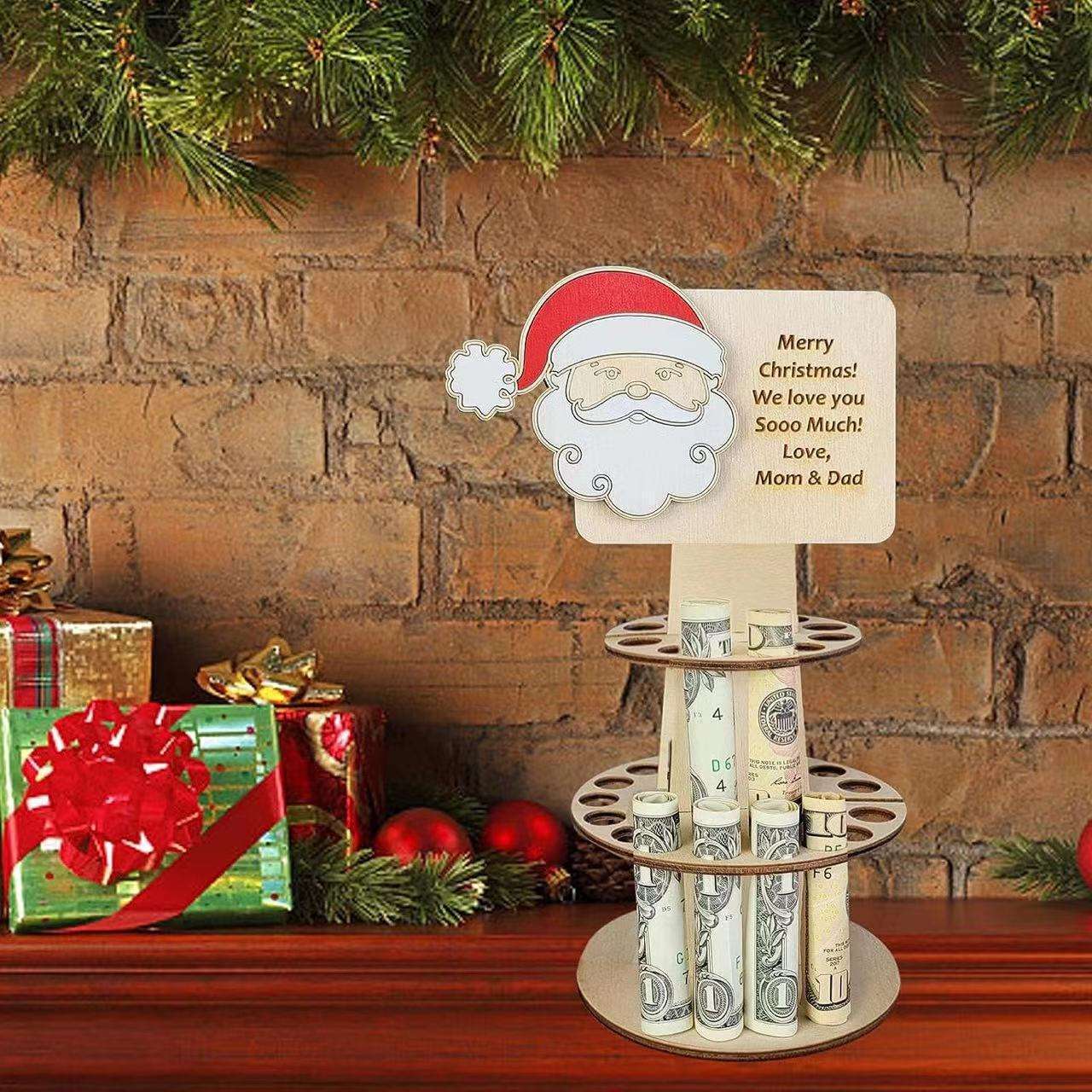 Christmas Decorations Santa Claus Elk Wallet Wooden Decoration