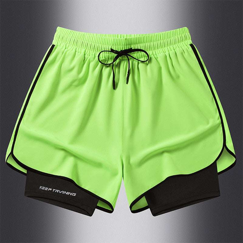 Men's Marathon Track And Field Lining Fake Two Pieces Training Quick-drying Shorts - globaltradeleader