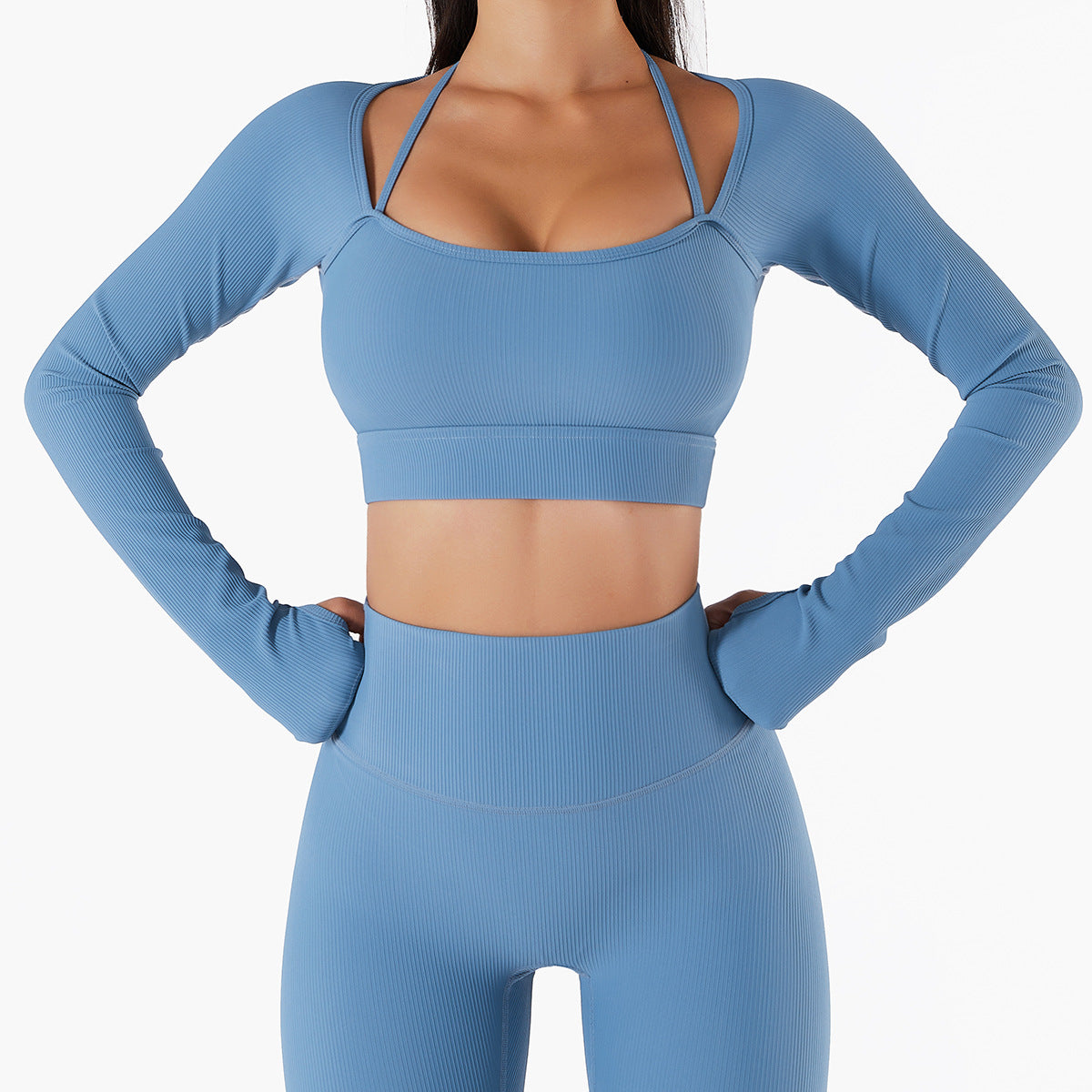 Sports Top Women's Quick-drying Workout Clothes With Chest Pad Slim Fit Skinny Long Sleeve Yoga Wear - globaltradeleader