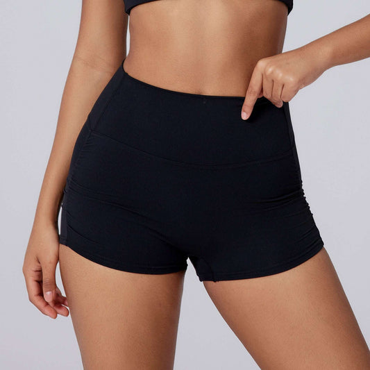 Sports Fitness Pleated Peach Hip Outer Shorts - globaltradeleader