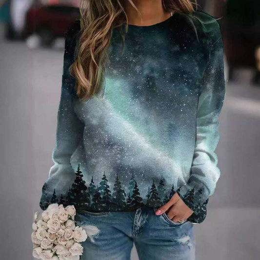 Fashion Floral Print Long-sleeved Women's Sweater - globaltradeleader