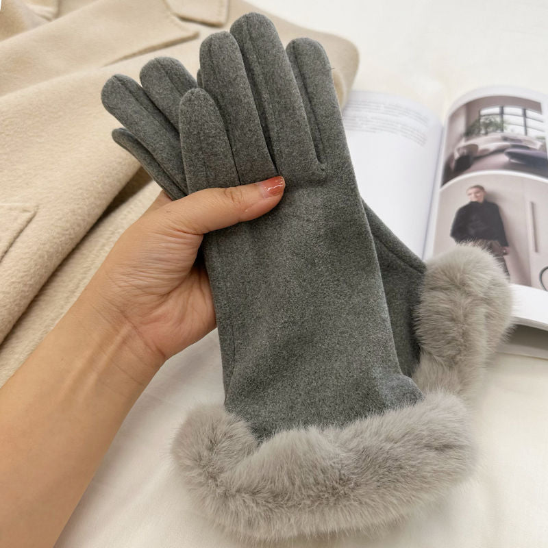 Warm Gloves Autumn And Winter Women's Cycling And Driving Lengthened Dralon - globaltradeleader