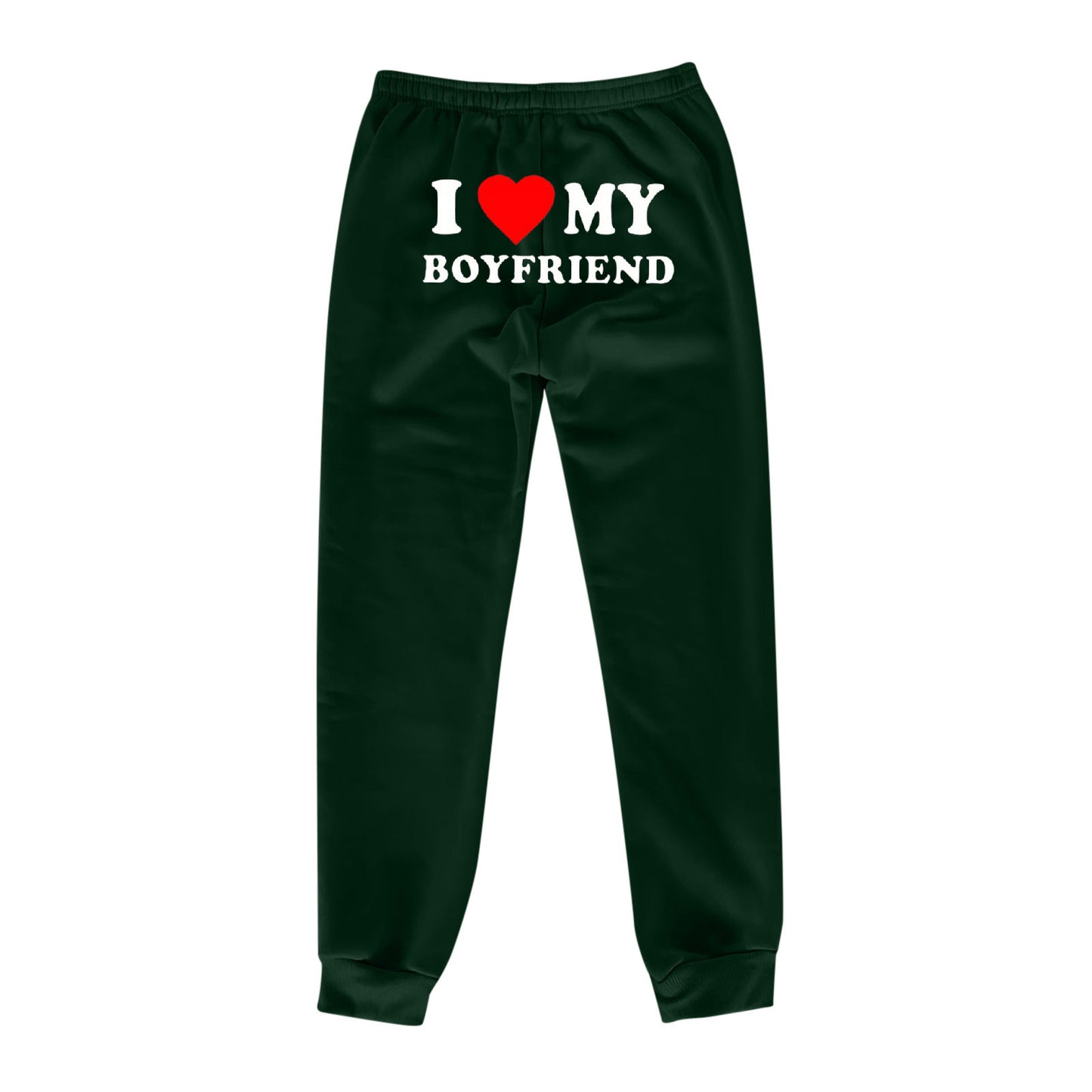 I Love MY BOYFRIEND Printed Trousers Casual Sweatpants Men And Women Sports Pants - globaltradeleader