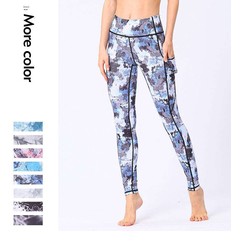 Ladies Yoga Pants Printed Tights Outdoor Sports Fitness Yoga Pants Leggings