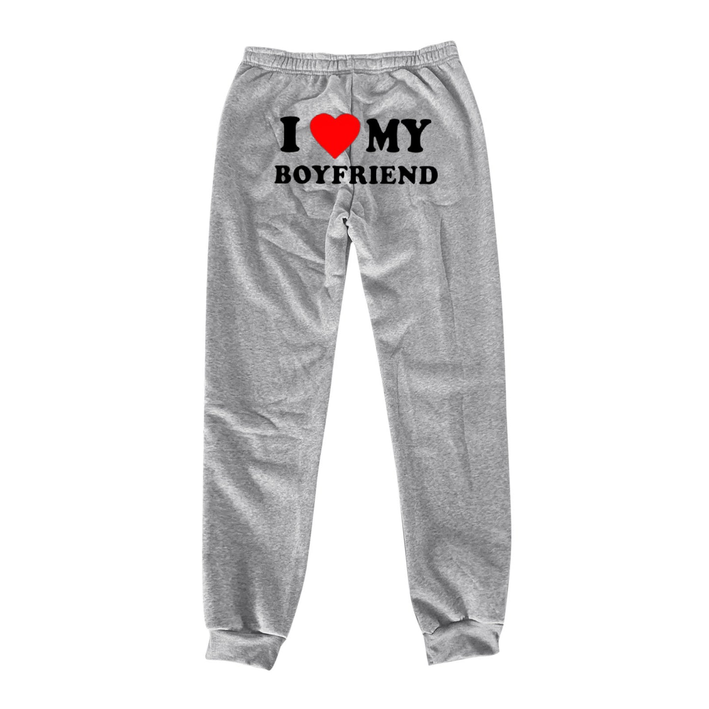 I Love MY BOYFRIEND Printed Trousers Casual Sweatpants Men And Women Sports Pants - globaltradeleader