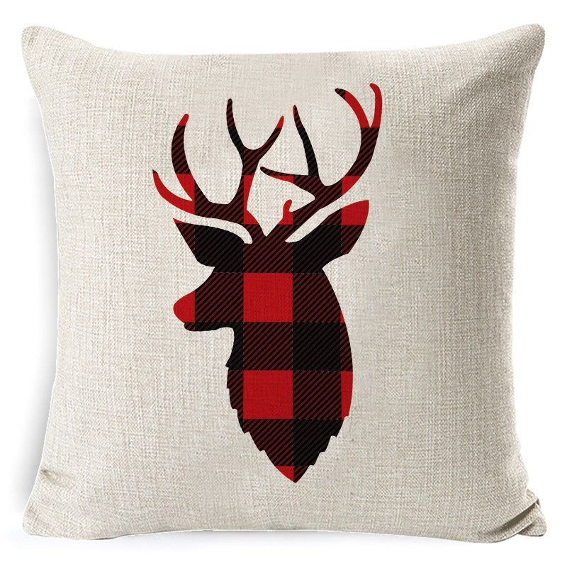 Christmas Linen Printing Decoration Pillowcase