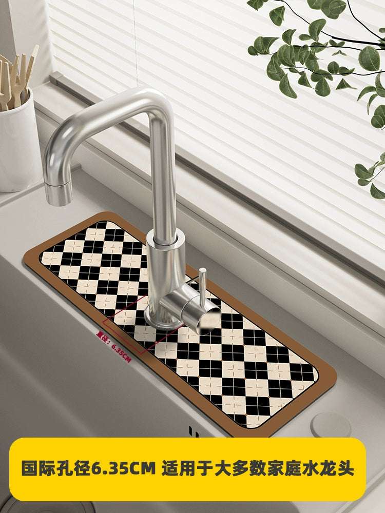Faucet Countertop Absorbent Pad Can Be Cut Kitchen Bathroom Square Sink Drain Pad Narrow Diatom Mud Pad