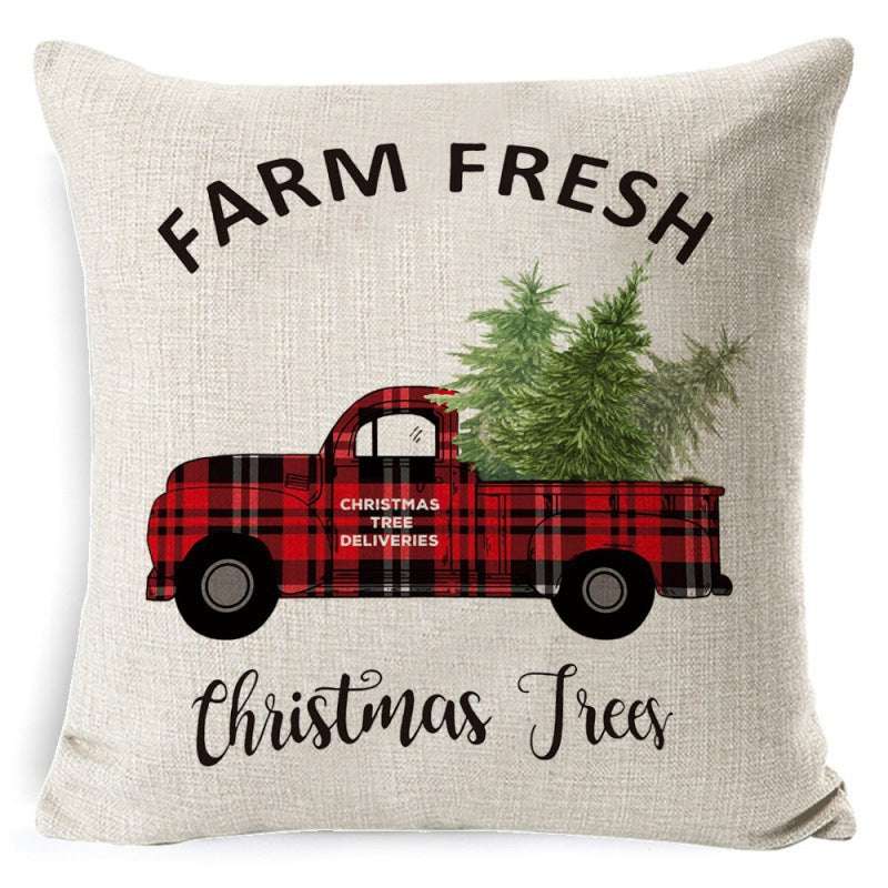 Christmas Linen Printing Decoration Pillowcase