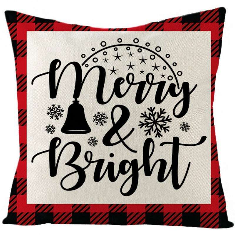 Christmas Fashion Simple Linen Printed Pillowcase