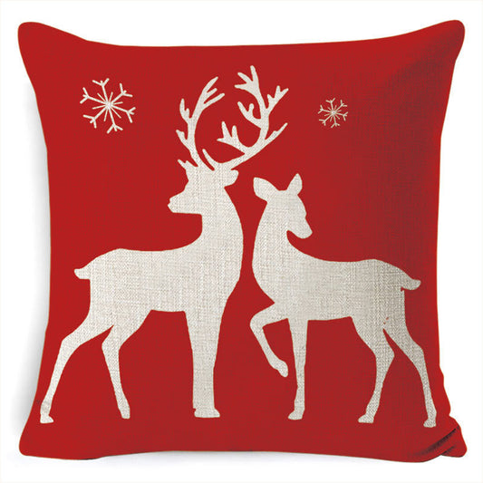 Christmas Linen Printing Decoration Pillowcase