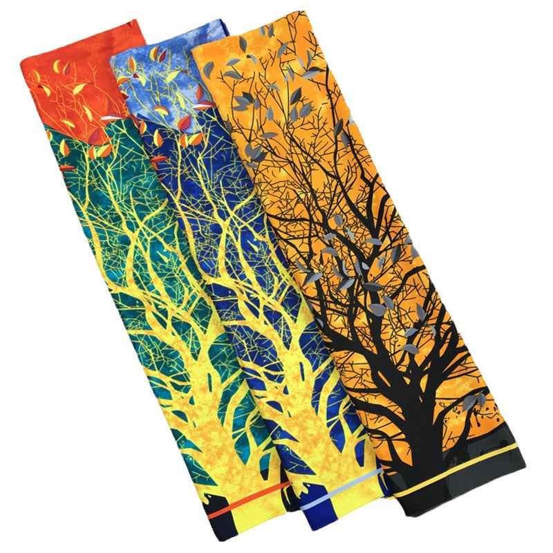 Reflection Tree Printing Decoration Headscarf Sun Protection