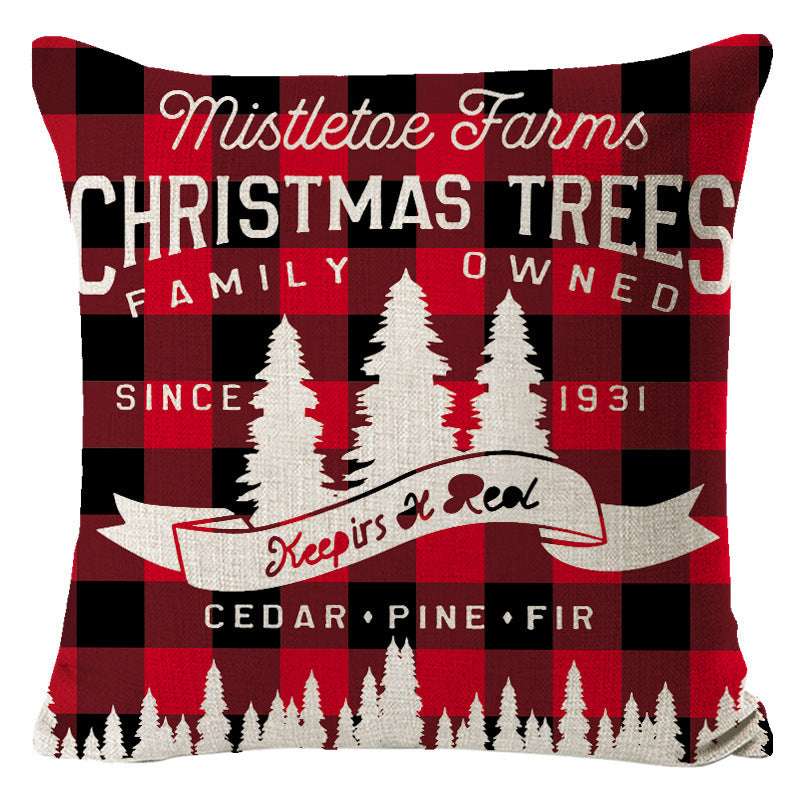Christmas Linen Printing Decoration Pillowcase