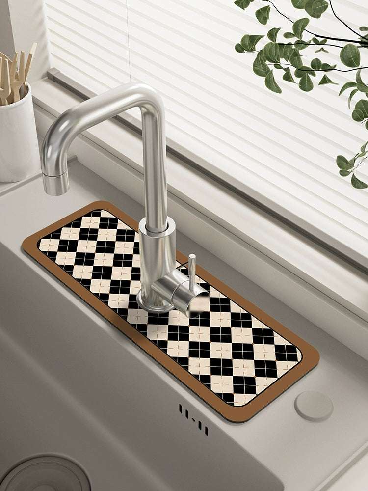 Faucet Countertop Absorbent Pad Can Be Cut Kitchen Bathroom Square Sink Drain Pad Narrow Diatom Mud Pad