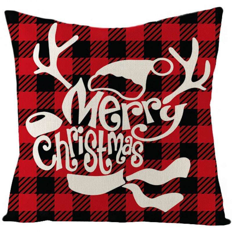 Christmas Fashion Simple Linen Printed Pillowcase