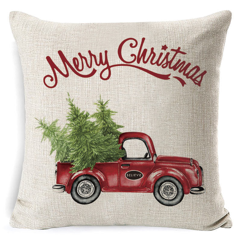Christmas Linen Printing Decoration Pillowcase