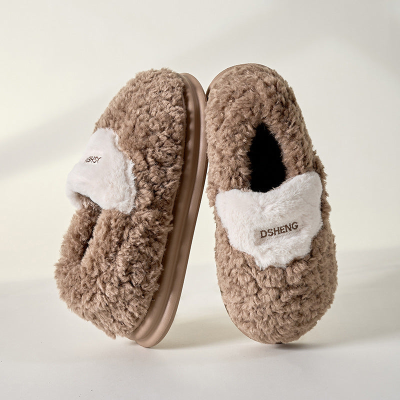 Cotton Slippers Women's Autumn And Winter Non-slip Bow