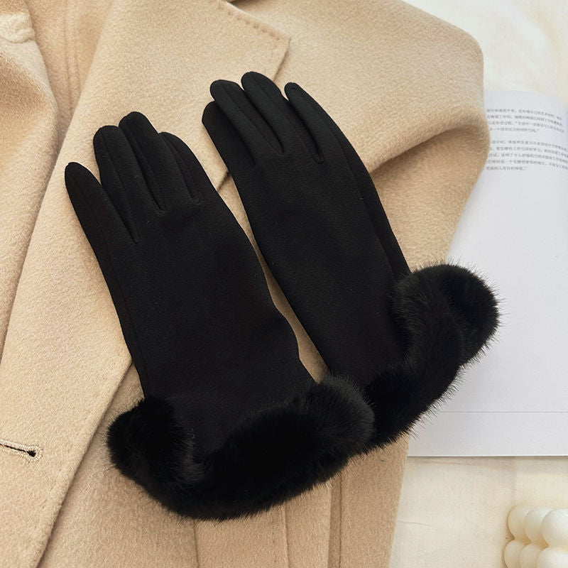 Warm Gloves Autumn And Winter Women's Cycling And Driving Lengthened Dralon - globaltradeleader