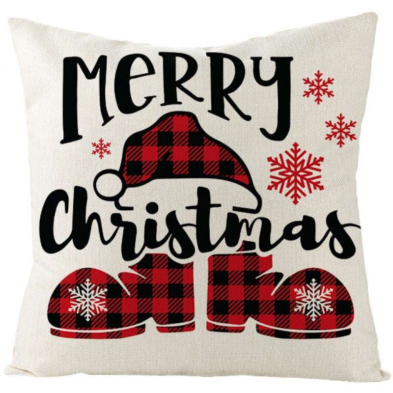 Christmas Fashion Simple Linen Printed Pillowcase